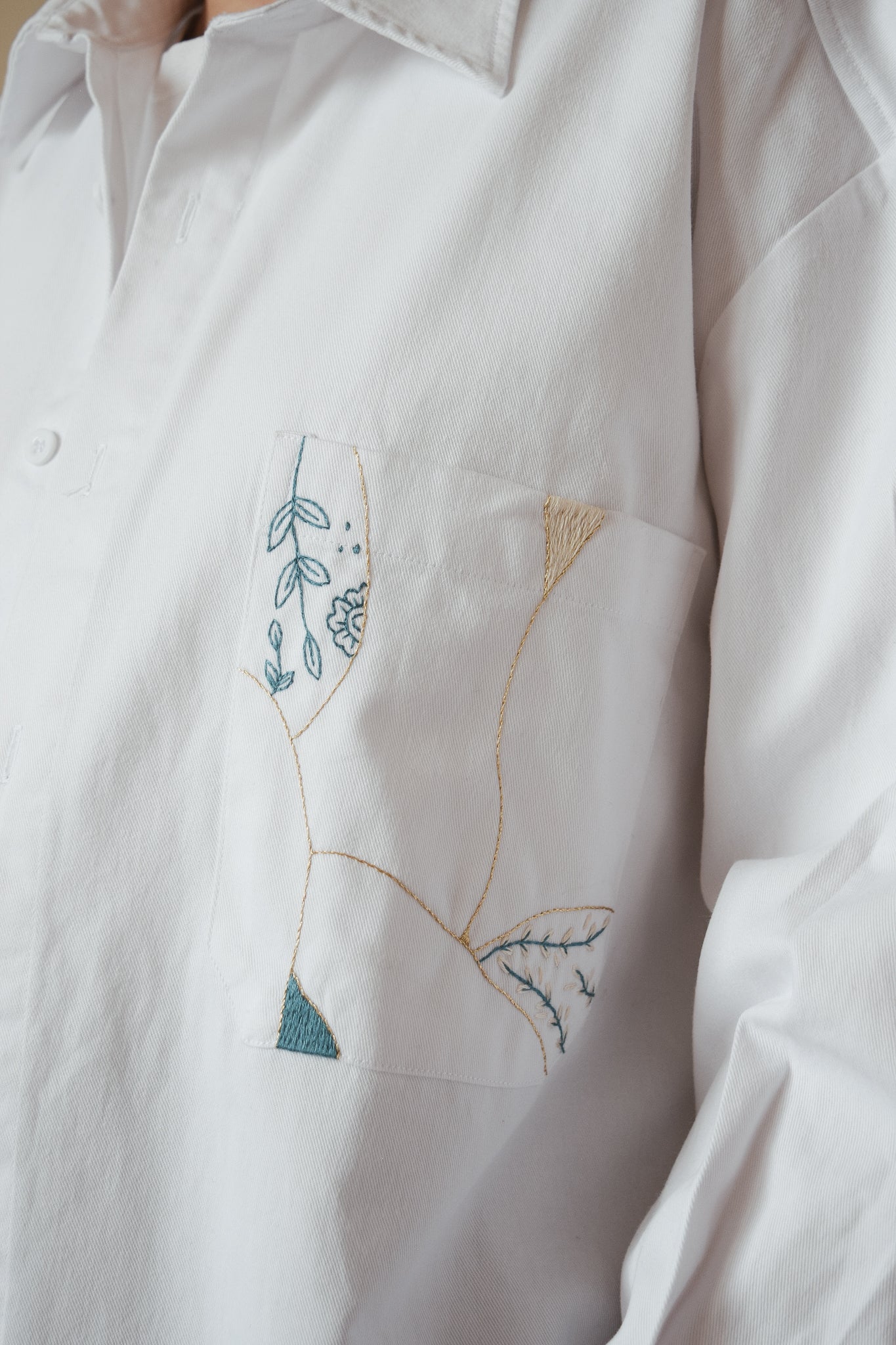 Camicia Kintsugi Turchese