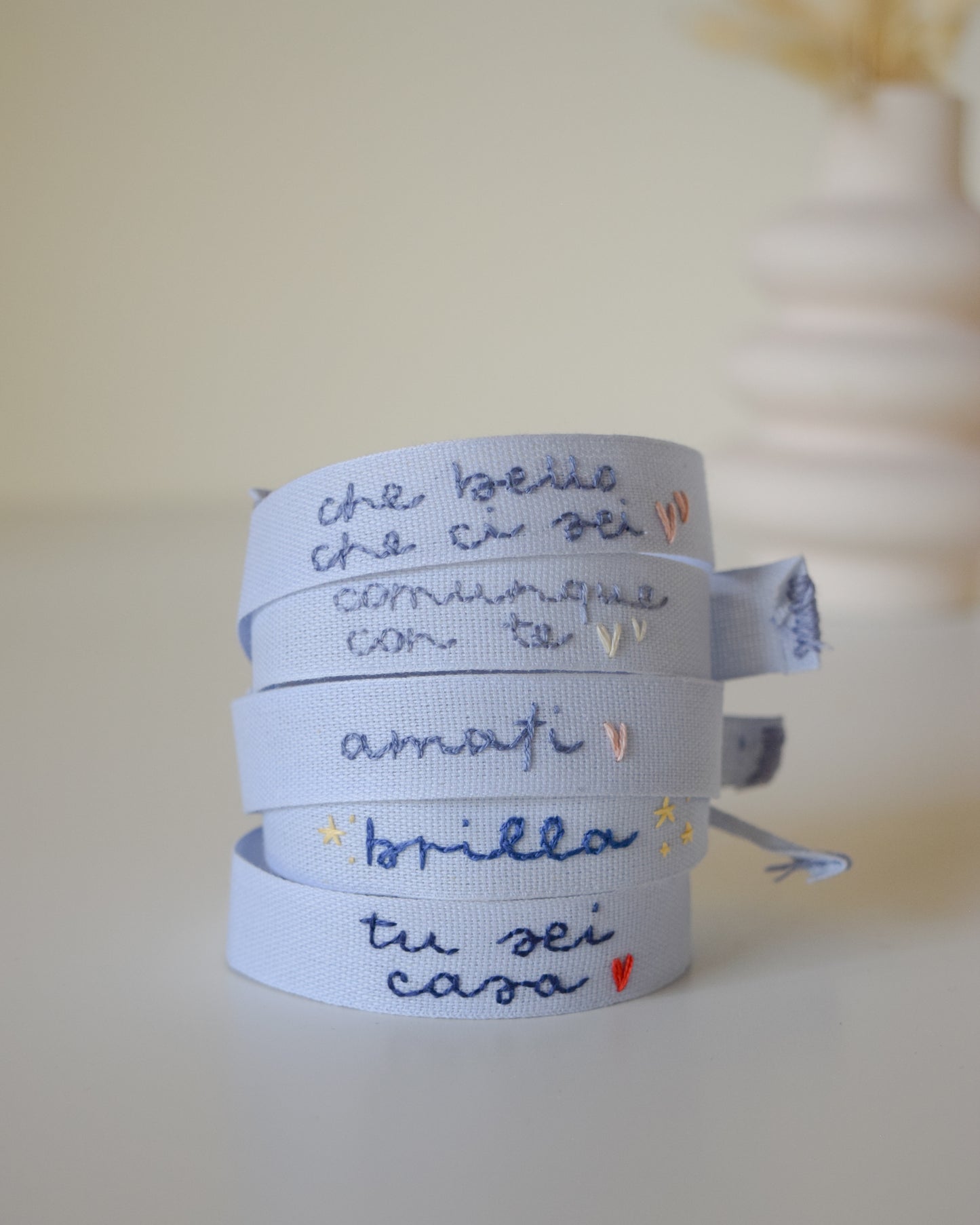 Bracelets with dedication (light blue)